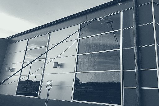 Large commercial windows after cleaning
